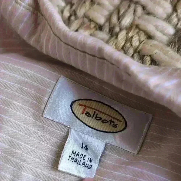 Talbot's Peach Striped Women's Shirt - Picture 2 of 7